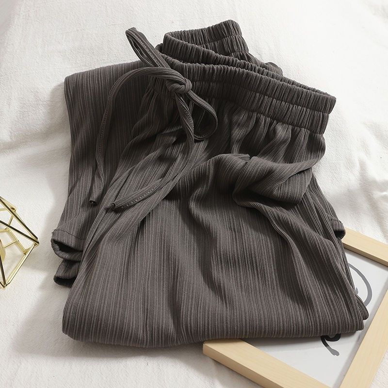Women's Pants Solid Color Ultra-thin Wide Leg Pants To Wear The Basic Section Straight Casual Pants