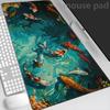 Koi Fish Mousepad Japanese Desk Mat XL boho nature mouse pad xxl extra large gaming deskmat anime aesthetics multiple sizes mats