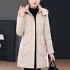 Middle Age Winter Long Coat Female Plus Size Parkas Hooded Elegant Thick Warm Woman Jackets
