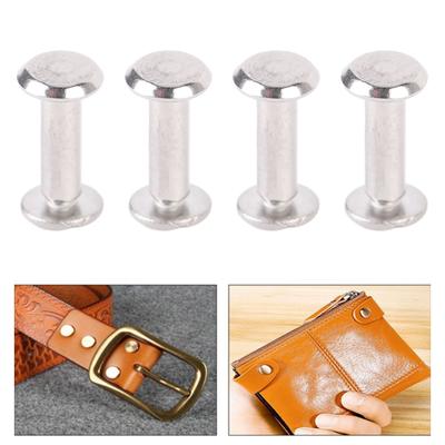 100 Juegos Remache Tornillo M2 Cabeza Plana Redonda Acero Inoxidable Remaches de Cuero Tornillos de Unión para Manualidades