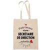 Tote Bag - PLANETEE - Shopping Bag - Cotton - Print « Adored Executive Secretary Woman » - Beige