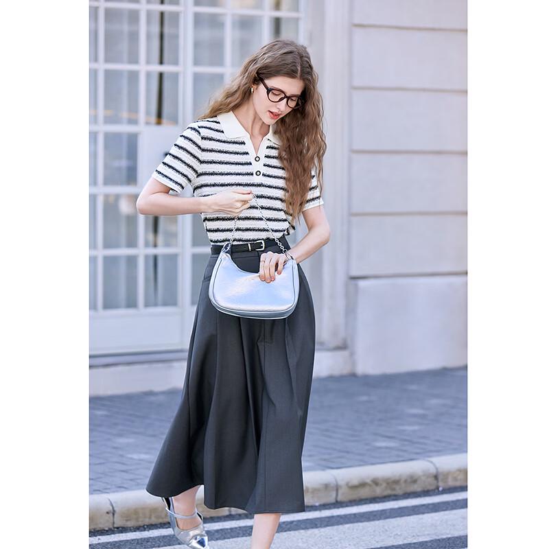 Betu Women's Striped Short Sleeve Polo T-Shirt