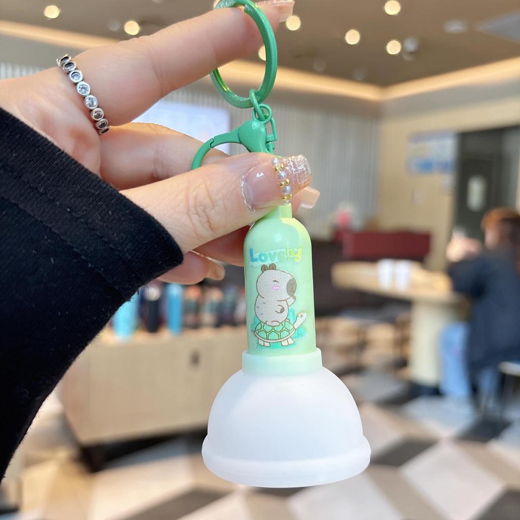 Luminous Keychain Toilet Plunger: Cute Night Light & Decompression Toy for Students