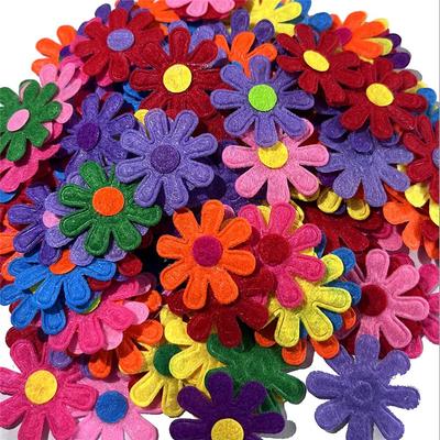ABWR-300PCS Non Woven Felt Fabric Flower Wall Stickers DIY Party Decor For School Classroom Handmade