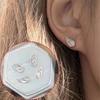 Shiny Crystal Wing Earrings for Women Girls Sliver Ear Bone Nails Hollow Wing Geometric Rhinestone Stud Earrings Jewelry Gifts