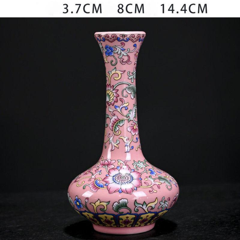 Enamel Flower Vase Decoration New Chinese Retro TV Cabinet Decoration Ceramic Minimalist Chinese Flower Arrangement Vase ZF517