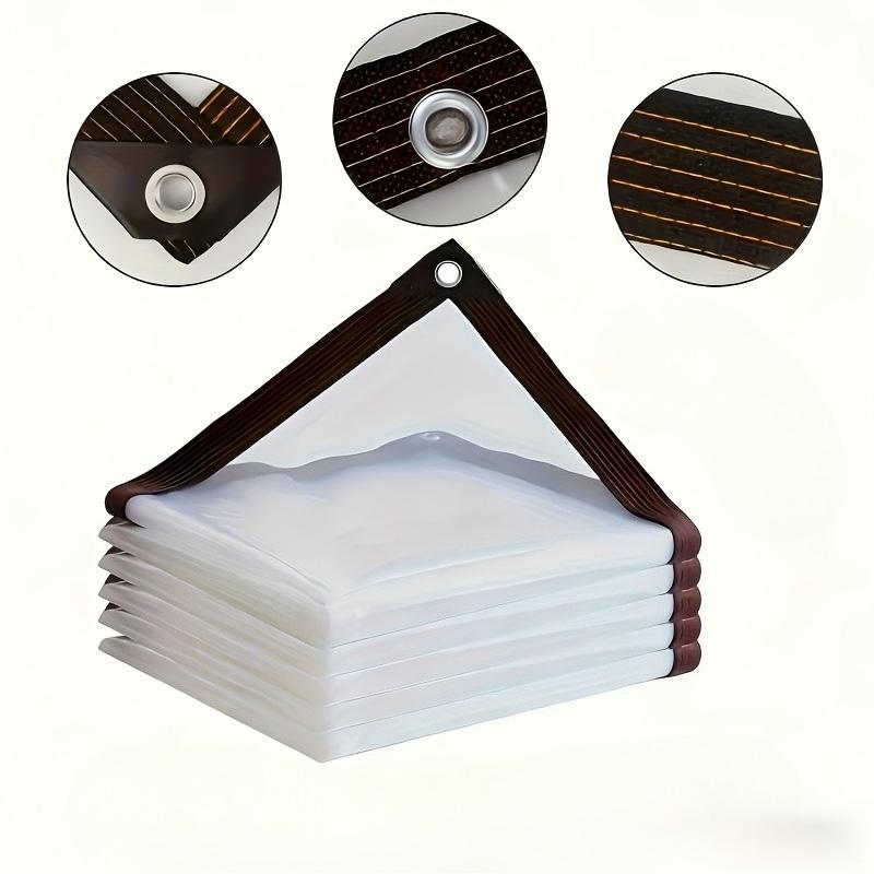 Telo in PVC Trasparente con Occhielli, Adatto per Giardino, Balcone, Terrazzo, Serra, Cortile, Pollaio, Portico e Campeggio