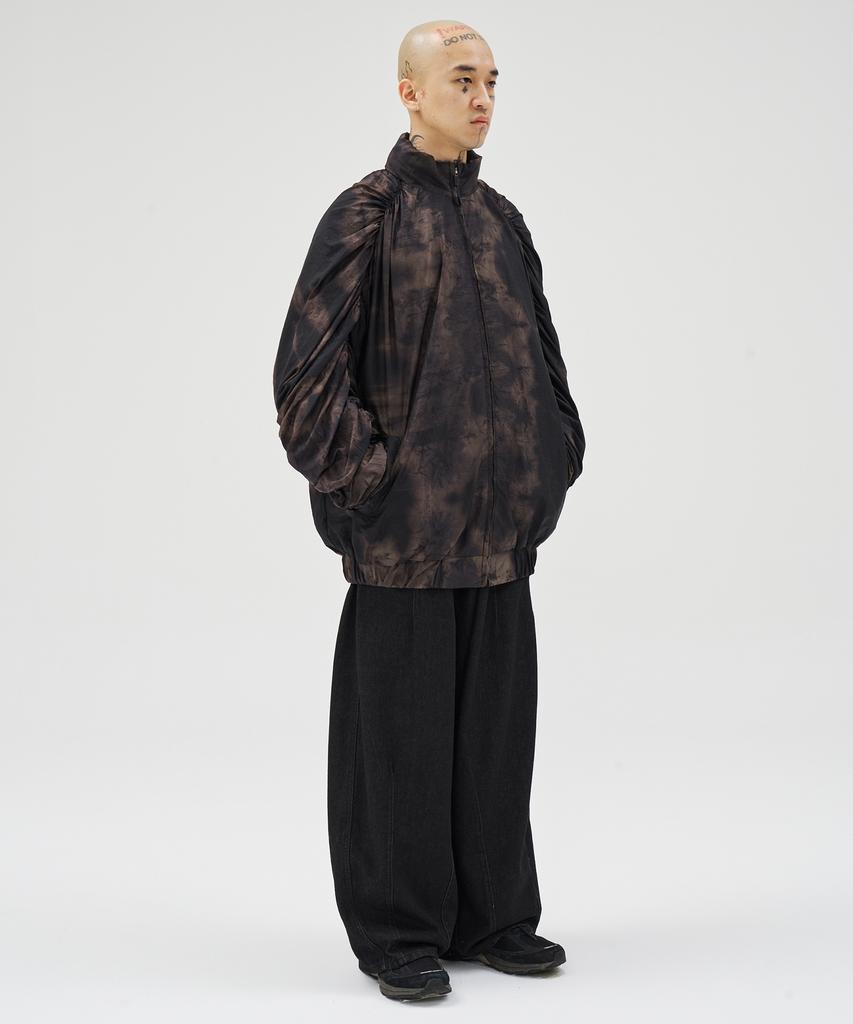 Ajobyajo Tie-Dye Pleats Jacket [Black]