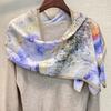 Yearning For Life! Double Crepe Silk Scarf Women'S Spring Summer Versatile Mulberry Silk Scarf Decorative Streamer