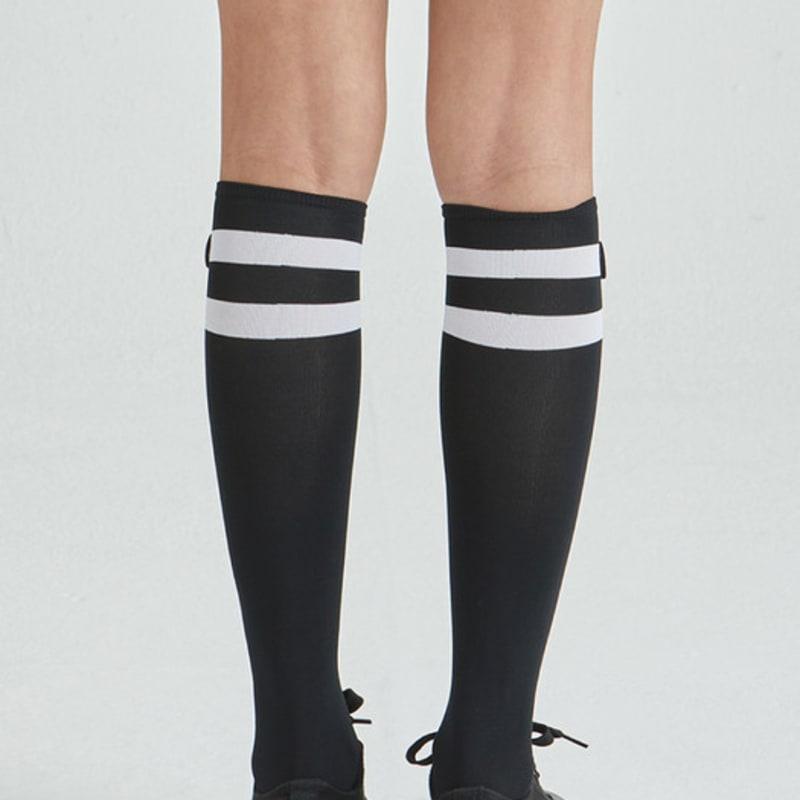 DOYOUKNOWMC 25SS Golf Stripe UV Protection Functional Black Knee Socks