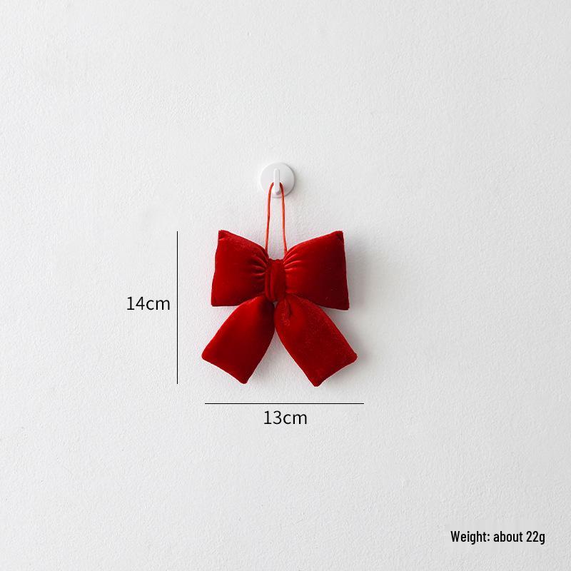 3D Red Velvet Christmas Bow Decoration for Tree