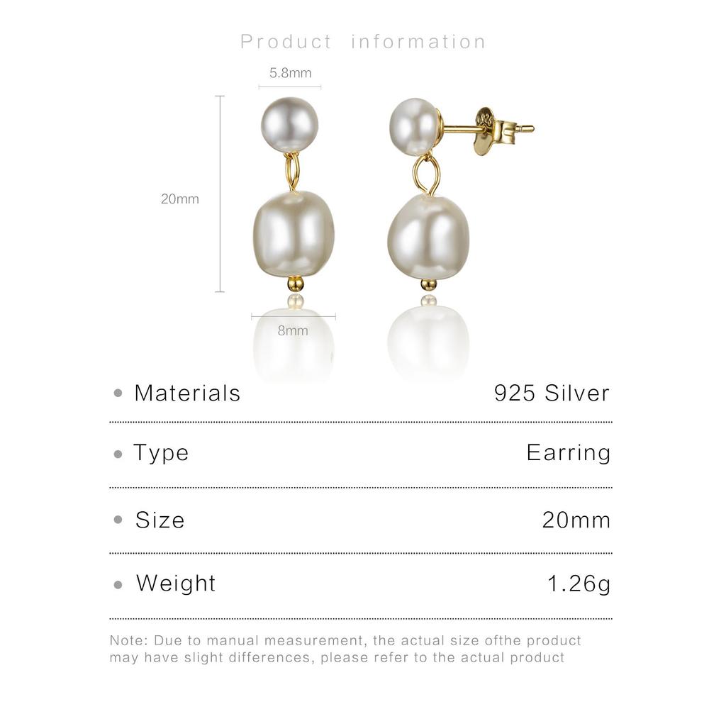 ANDYWEN 925 Sterling Silver Gold 5.8mm 8mm Pearl Drop Stud Earring Women Luxury  Pearl Women Winter 2023 New Jewelry
