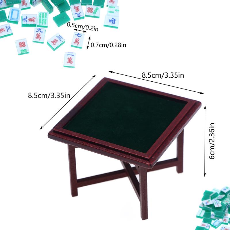 1:12 Dollhouse Miniature Simulation Mahjong Table And Chair Model Furniture Home Model Decor Toy Doll House Accessories