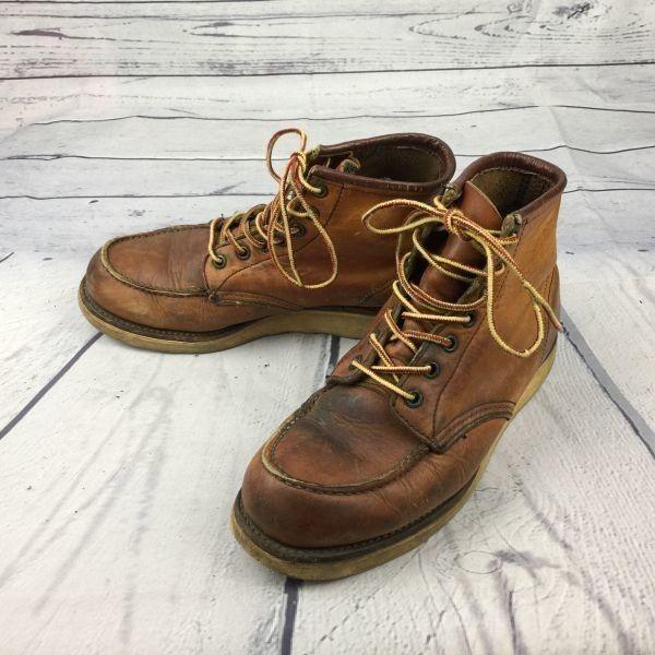 

Б/У/Винтажные Сделано в США / Кожаные рабочие ботинки Red Wing с 7 отверстиями Коричневые /7.5 / 25.5см/ Перо
