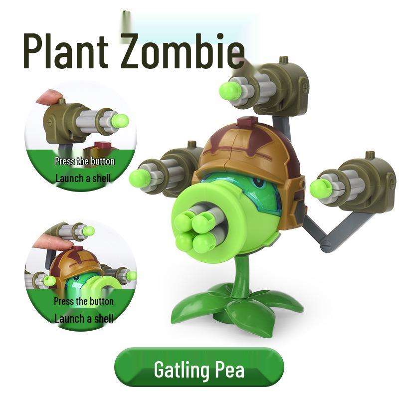 Plants vs. Zombies Toy Set: Machine Bug, Football Gun, Pea Pod, Carnivorous Plant Models