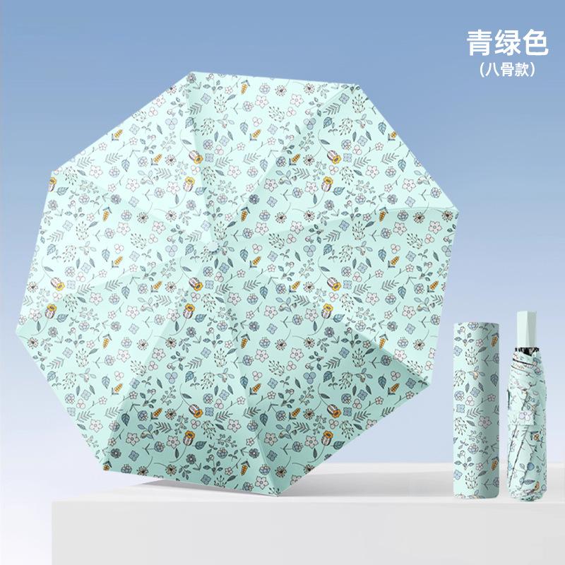 The new hand-opened UV-proof sun umbrella is strong and durable, folding small fresh vinyl small floral umbrella.