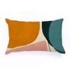 Flannel Rectangle Bedside Throw  Pillow  Case, Creative Bright Color Geometric Abstraction Pattern,