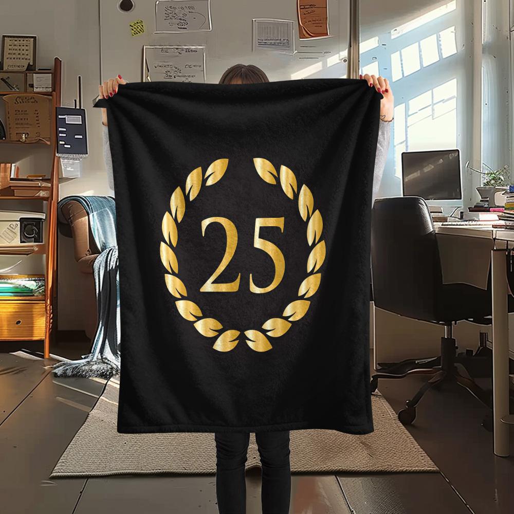 1 Stück Nummer 25 Aufdruck Flanelldecke, Hohe Qualität, Bequem für alle Jahreszeiten, Heimdekoration, Wärme und Komfort