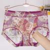 Chiloți din dantelă cu talie mijlocie: Lenjerie de corp pentru femei sexy, ușoară, respirabilă, imprimată, care ridică burta și șoldurile