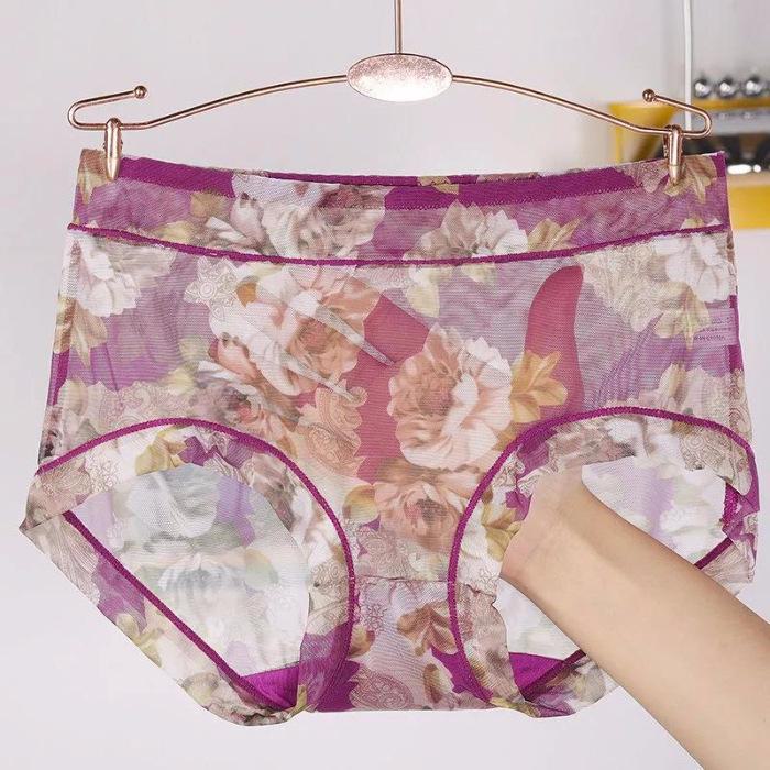 Spitzenhöschen mit mittlerer Taille: Sexy, leichte, atmungsaktive, bedruckte Bauch- und Hüftlifting-Unterwäsche für Damen