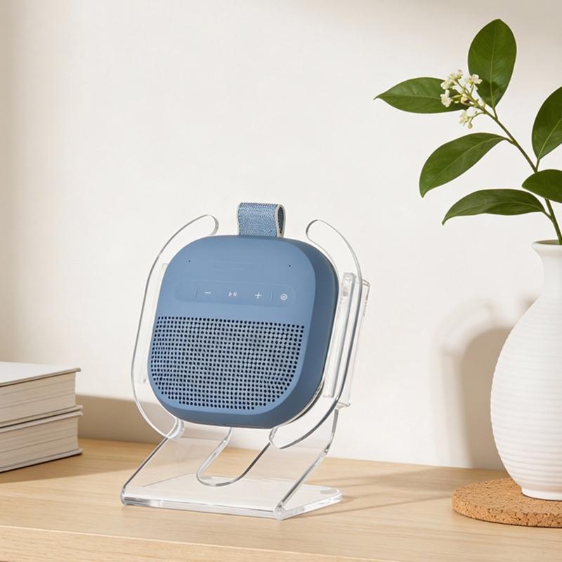 Acrylic Desktop Stand Holder For Dedicated Speaker With Anti Slip Base And Open Charging Port Design