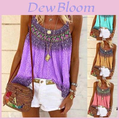 Stylish Plus Size Women's Floral Print Strappy Cami Tops For Summer Casual Wear