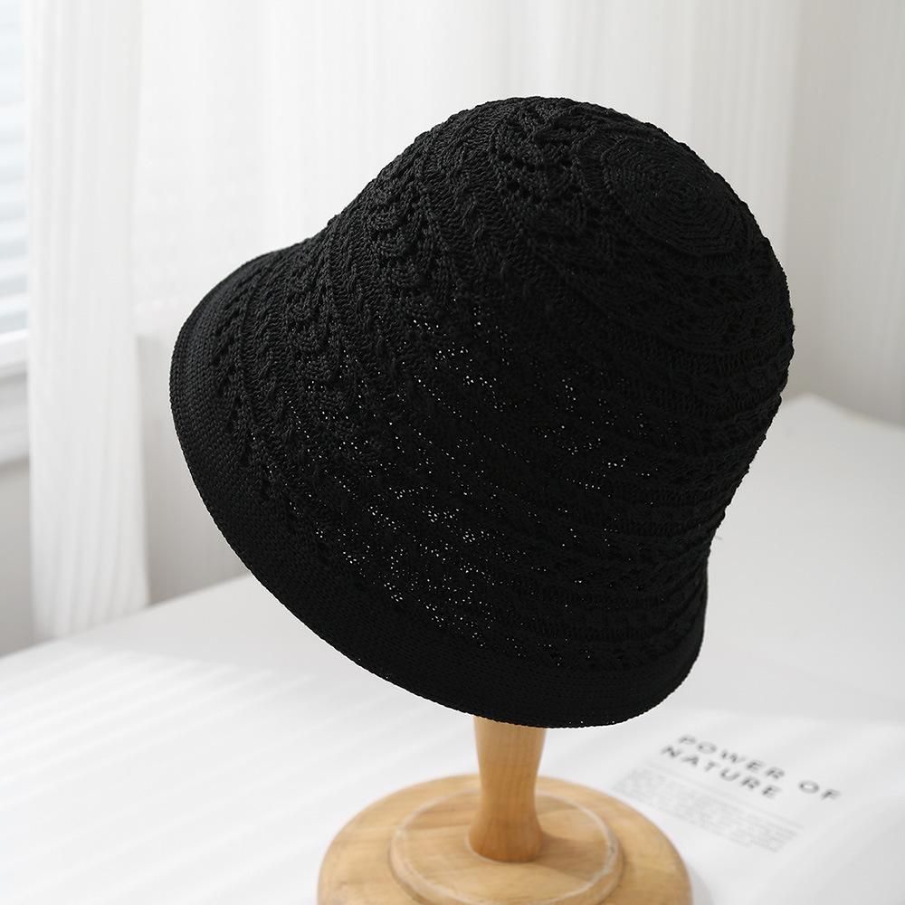 Women's Spring And Summer Bucket Hat Hollow Breathable Fisherman Hat Retro Mesh Double-sided Wearable Sun Protection Hat New