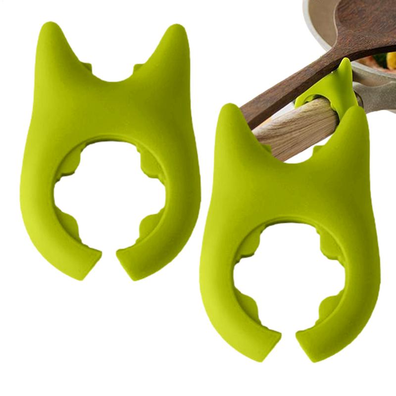 Soporte de silicona portátil antidesbordamiento para tapa de olla, soporte antiescaldaduras para cuchara, soporte universal para espátula de cocina.