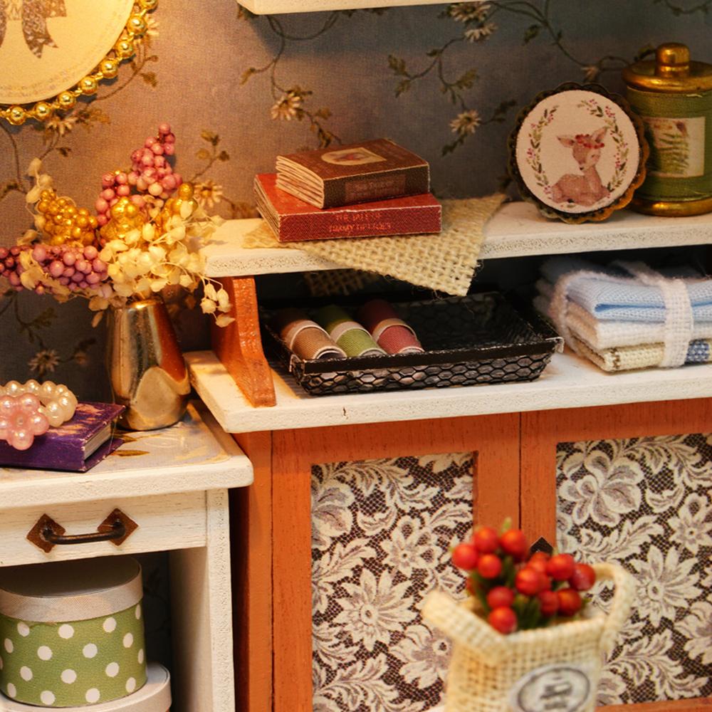 DIY Miniature Dollhouse Kit Realistic Mini 3D Wooden House Room Craft with Furniture LED Lights Christmas Birthday Gift