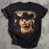Cowboy Katze Zigarre rauchend Lustiges Western Meme Katze T-Shirt