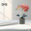 Artificial Potted Plant Faux Moth Orchid Bonsai Desktop Artificial Potted Phalaenopsis Flowers for Home Dining Table Office Desk Decoration