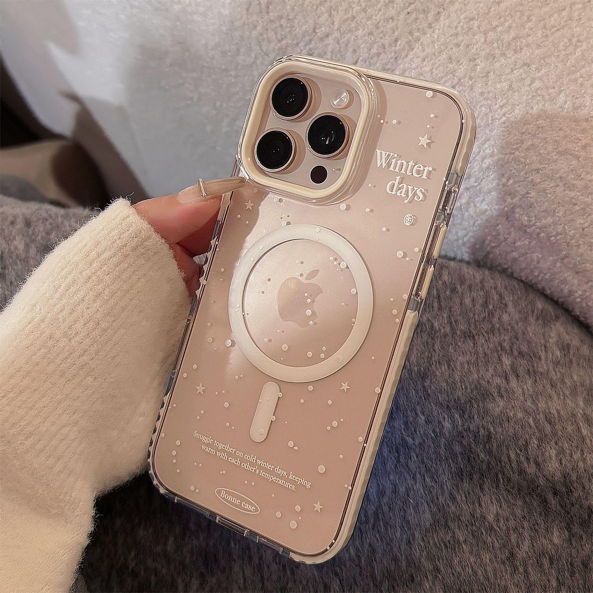 

Starry Sky Snow Full Coverage Magnetic TPU Case for iPhone 16 Pro Max/15 Pro/14/13 12