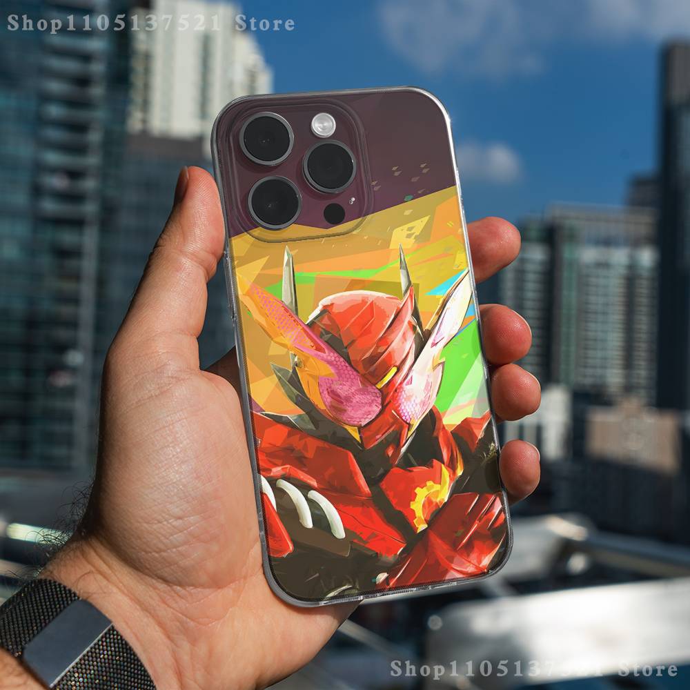 Masked Rider Kamen Rider Phone Case For iPhone 16,15,17,12,13,14,11 Max,Pro,Plus,X,XS,XR,SE4,E Mini Transparent Cover