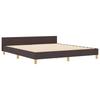 Bed Frame with Headboard Dark Brown 180 x 200 cm Fabric