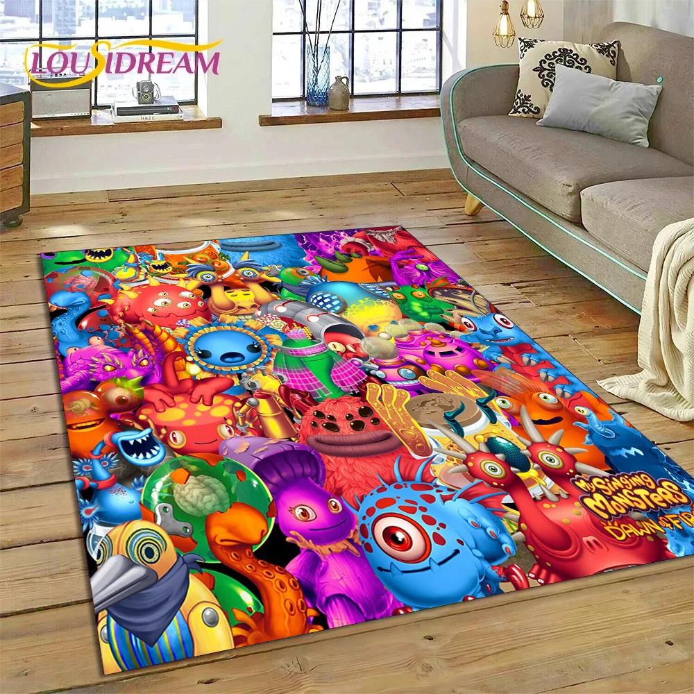 3D Game My Singing Monsters Cartoon Rug Carpet for Living Room Bedroom Home Decor,Floor Mat Non-slip for Sofa  Doormat Gift Kids