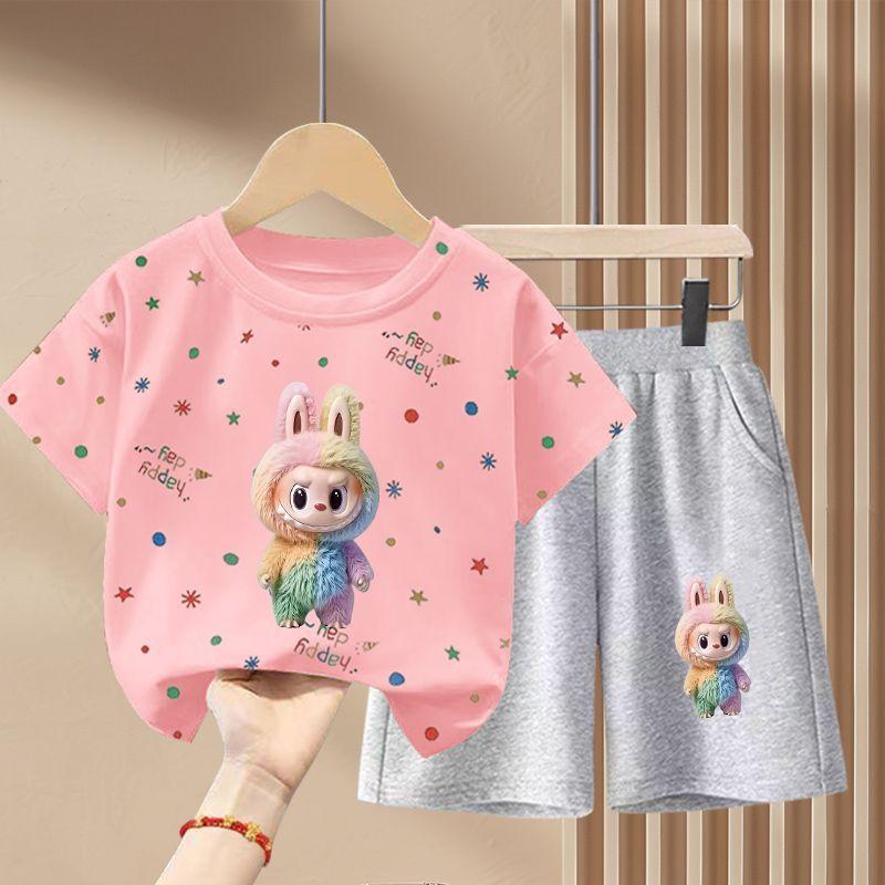 Children's Fashion Set Summer Girls' Cute Pure Cotton Set