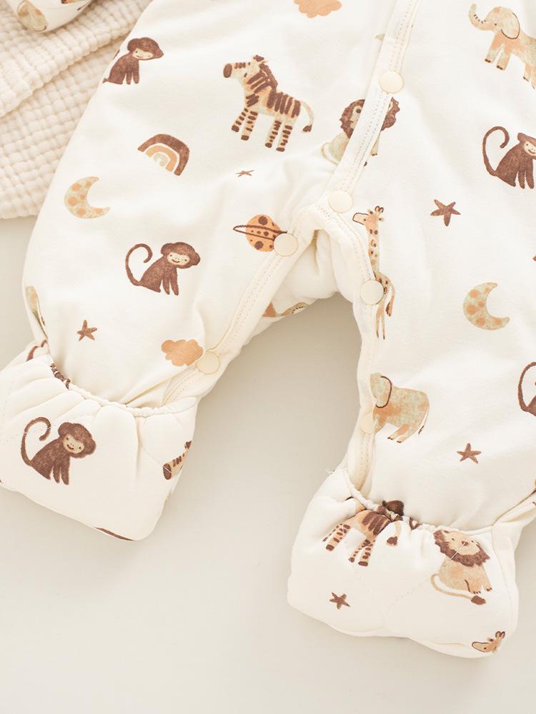 Îmbrăcăminte exterioară groasă căptușită pentru bebeluși cu protecții pentru mâini și picioare pentru băieți și fete, Mărimea 90