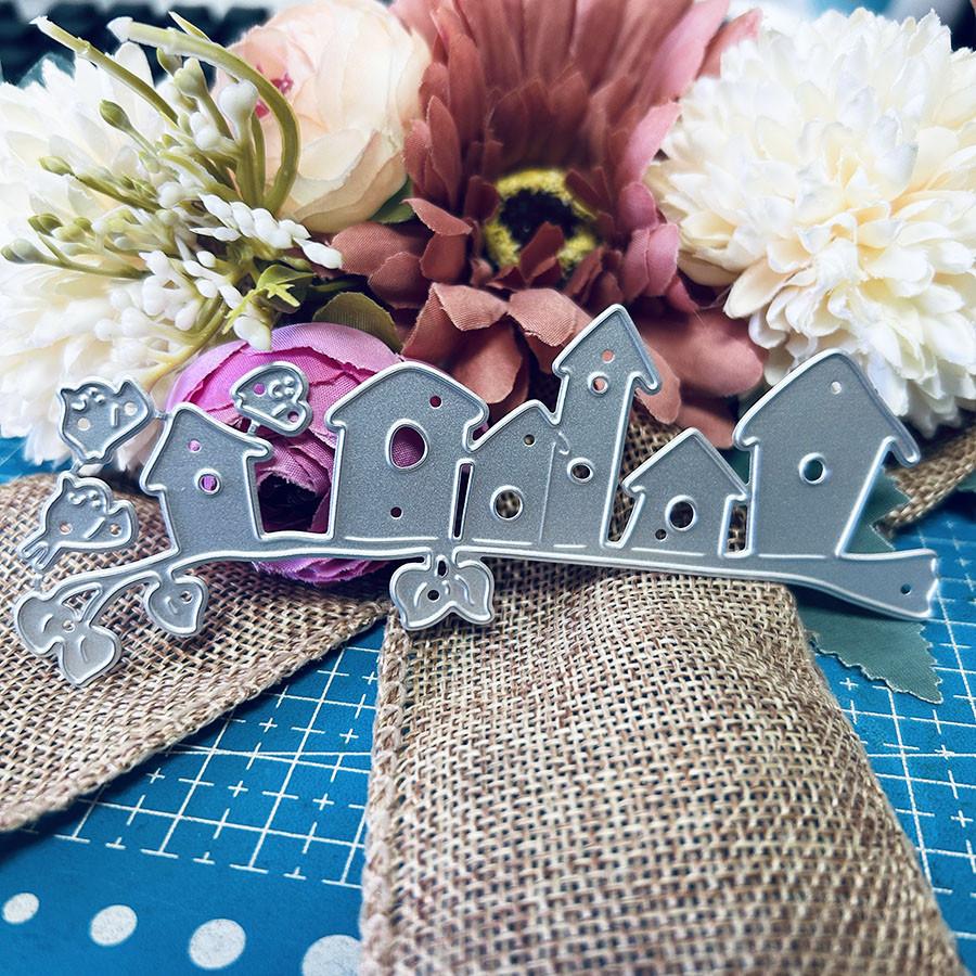 Tree House Border Die Cuts Embossing Stencils Template Mould for Card Scrapbooking and DIY Craft Album Paper Card Decor