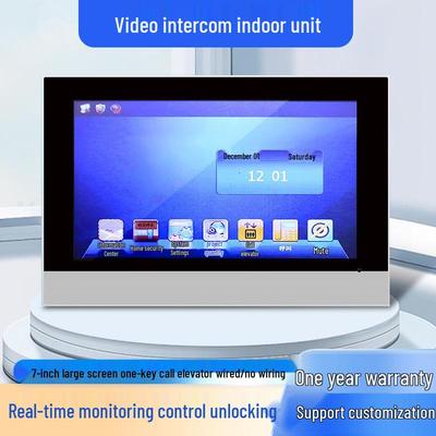 Kolay Kablolama Erişim Kontrollü Ev/Ofis için 7" Kablolu İç Mekan HD Video İnterkom