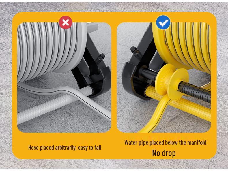 Portable Hose Pipe Storage Rack with High-Pressure Water Gun for Car Washing and Watering