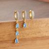 3PCS Exquisite Crystal Zirconia Water Drop Gold Color Dangle Earrings Set Women Dainty Stackable Piercing Earring Luxury Jewelry