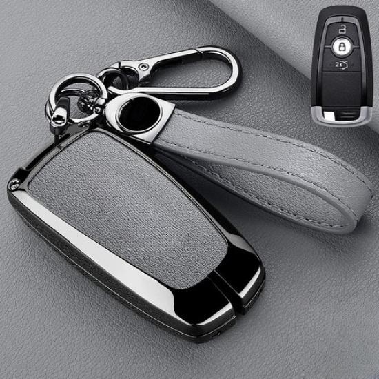 Zinc Alloy Leather Car Key Case Cover For Lincoln MKC Navigator Continental MKZ