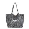 Korean Retro Leopard Print Nylon Tote Bag - Large Capacity, Casual Versatile Shoulder Bag