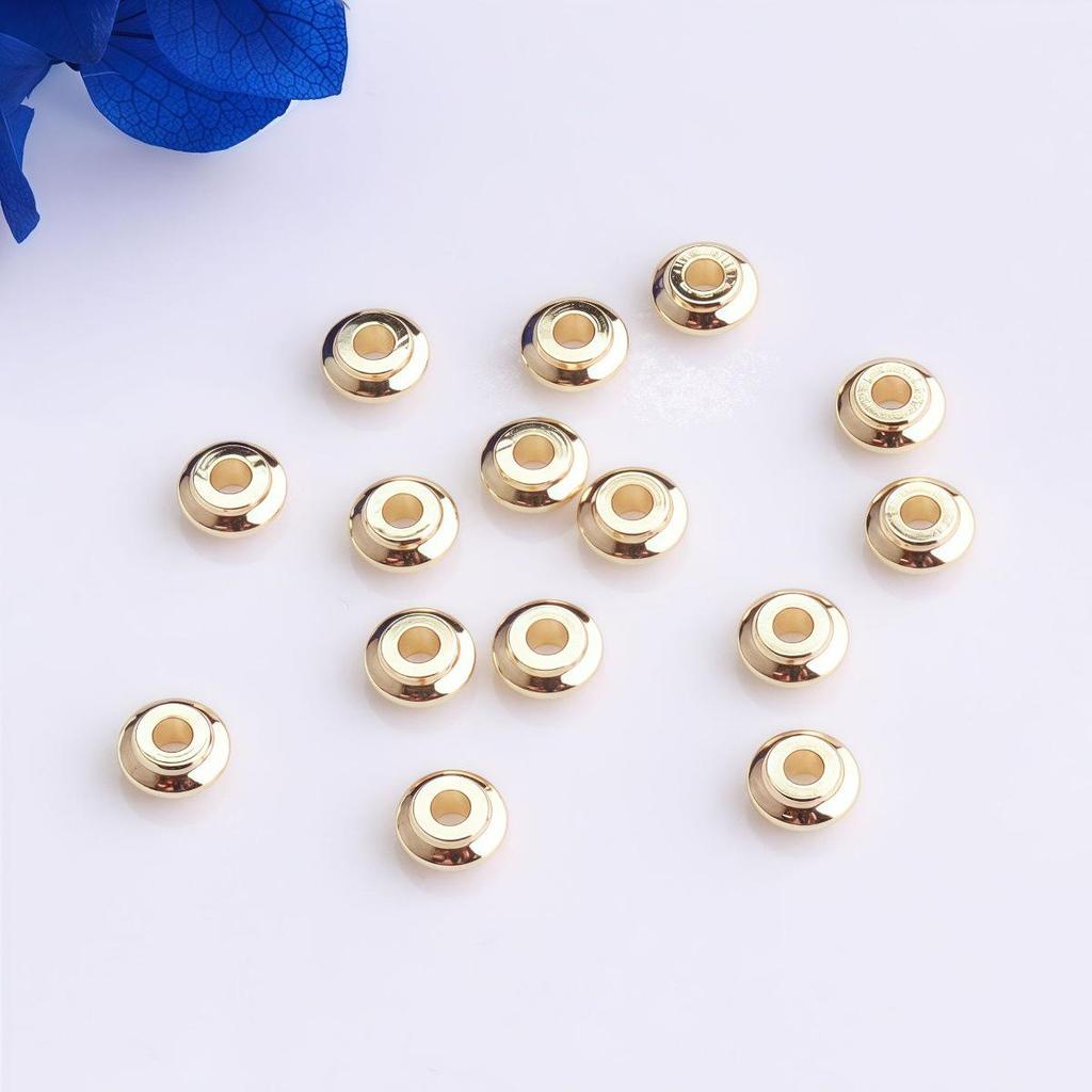 14K Gold-Filled UFO Beads for Jewelry Making - Color Retention Wheel Spacer Gaskets for DIY Beading.