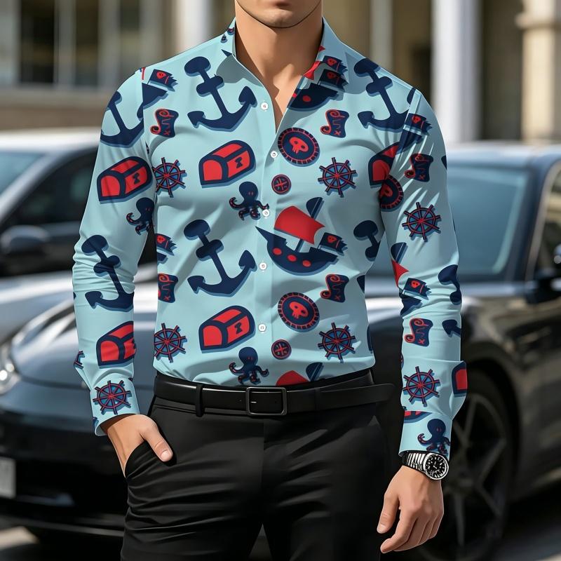 Hochwertiges personalisiertes bedrucktes Herrenhemd, modisches kontrastfarbiges Langarmhemd, lässiges Business-Herrenhemd XS-6XL