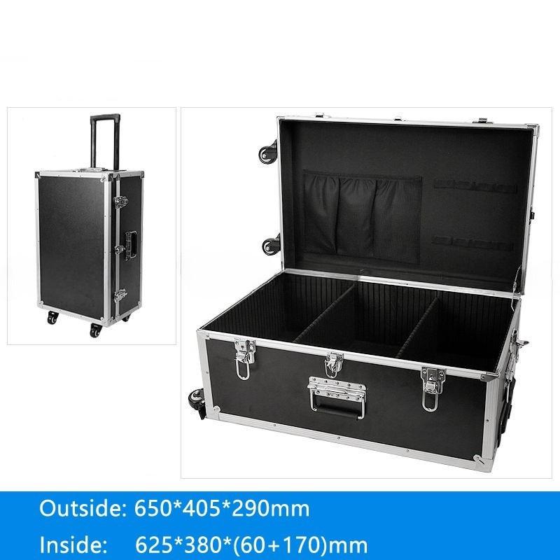 Aluminum Trolley Toolbox Shockproof Hardware Equipment Suitcase Instrument Protection Lockable Luggage Compartment