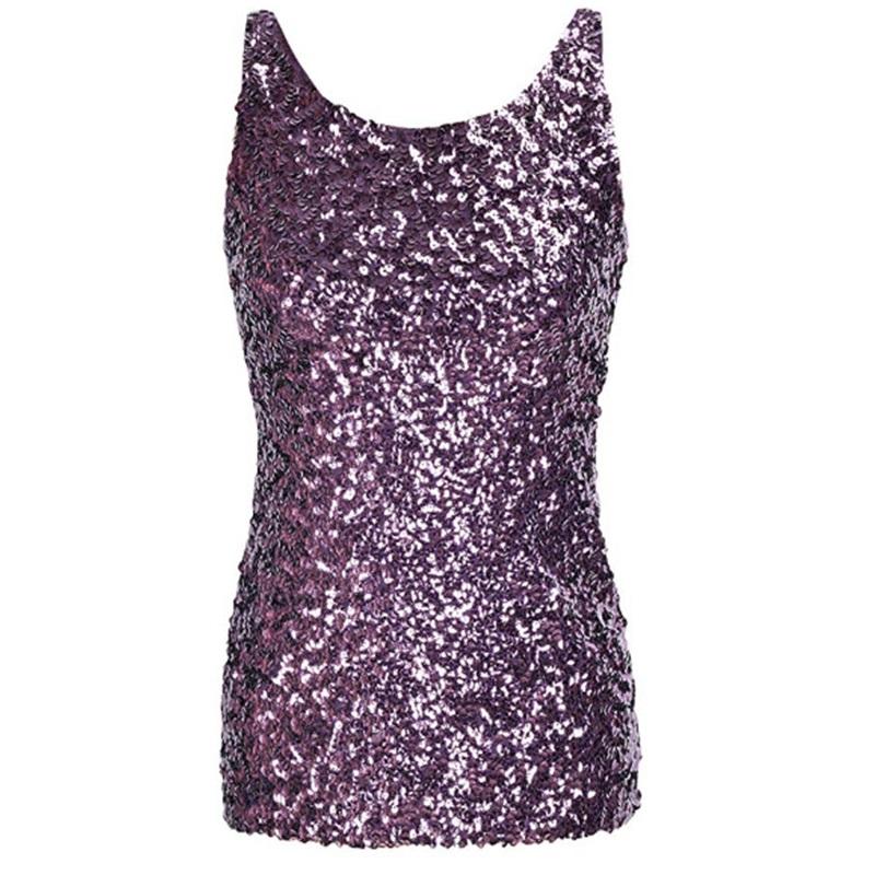 European And American Women's Shiny Sequin-Embellished Shimmering Vest