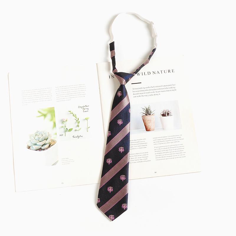 Women's Red Stripe No-Iron Japanese Academy Style Bow Tie Shirt Accessory