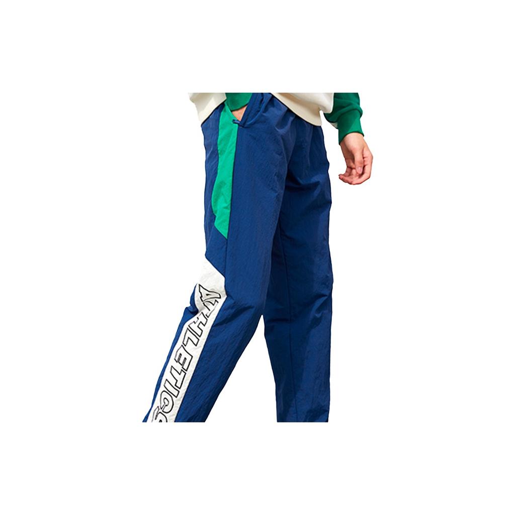 Li Ning Cuffed Printed Sports Long Pants Couple Style Men Pants Navy-Blue AYKQ184-2