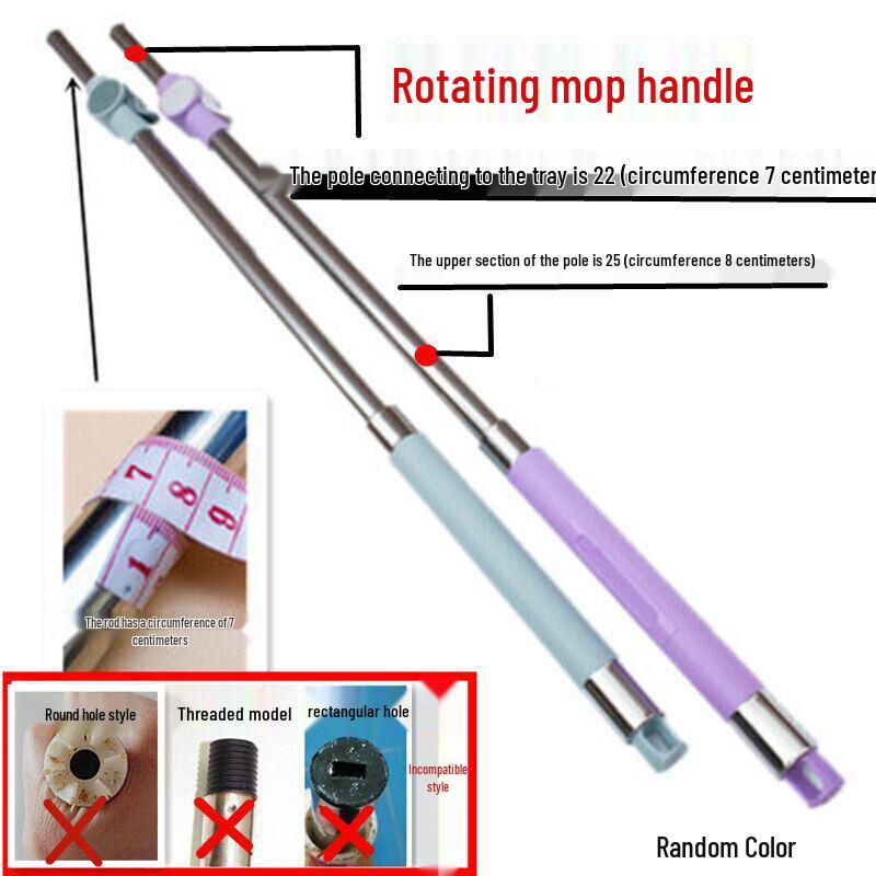 Freihändiger Rotationswischmoppstiel: Teleskopisches Ersatz-Flachmop-Zubehör